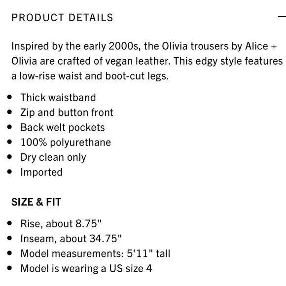 New Alice and Olivia vegan leather pants - Picture 15 of 16